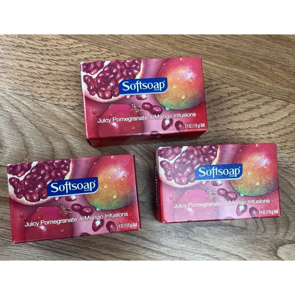 Lot of 3 Bars Softsoap Juicy Pomergranate & Mango Infusions, 3.9oz Each